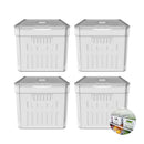Kit “Organizador de Geladeira Acrílico com Tampa e Drenagem 2,2 L”