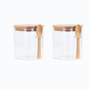 Kit Porta-Tempero Hermético com Tampa de Bambu 250ML