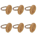 Conjunto de Anéis para Guardanapo Rattan – 6 Peças Elegantes e Funcionais