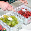 Kit “Organizador de Geladeira Acrílico com Tampa e Drenagem 2,2 L”